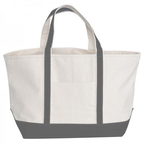 Canvas Boat Tote Bag with Monogram {Navy Blue}